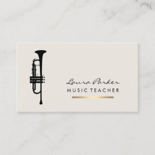 Musician Music Teacher Trumpet instrument Gold Visitekaartje