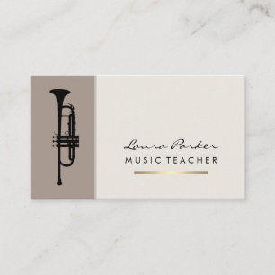 Musician Music Teacher Trumpet instrument Gold Visitekaartje