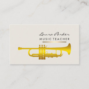 Musician Music Teacher Trumpet instrument Gold Visitekaartje