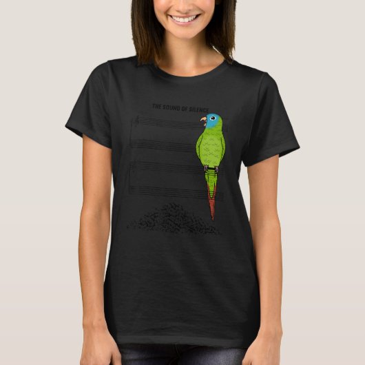 Musician Parrot I Sound Of Silence I Blue-crowned  T-shirt (Voorkant)