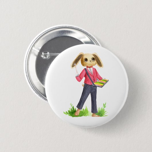 Musician Rabbit Button (Voorkant /achterkant)