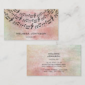 Musician Singer Componist Pianist Peach Pastel Visitekaartje (Voorkant / Achterkant)