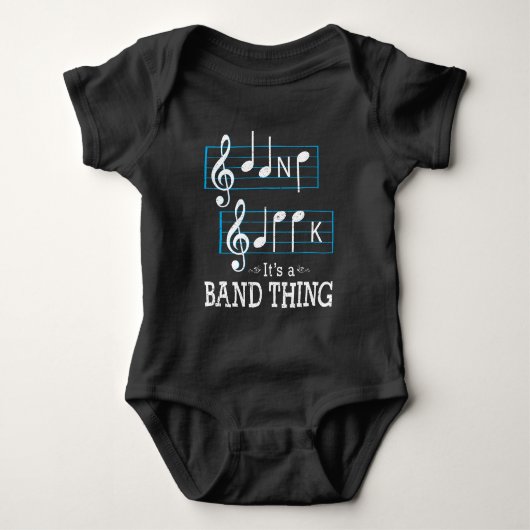 Musicians Band Geek Muzieknoten Spelling Funny Romper (Voorkant)