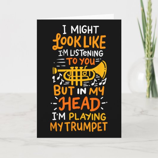 Musicians Birthday And Shop Trumpet Player  Kaart (Voorkant)