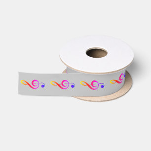 Musicians Gift Ribbon G-Clef - HAMbyWG Satijnen Lint