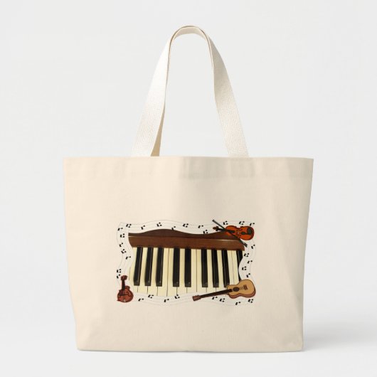 Musicians Rock_ Grote Tote Bag (Voorkant)