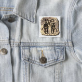 Musicians-steen Vierkante Button 5,1 Cm (In situ)
