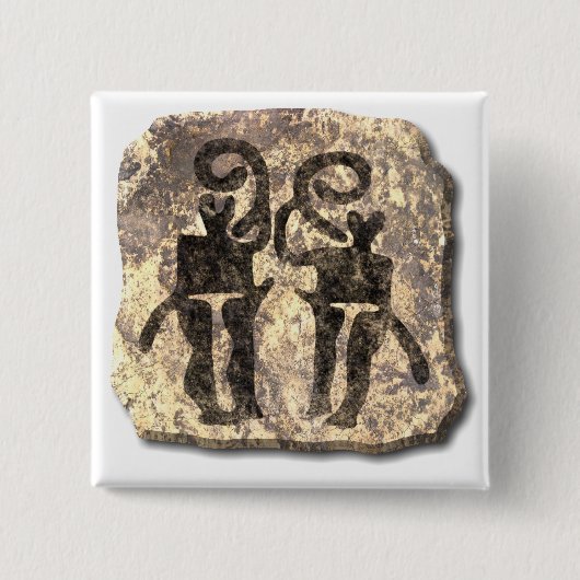 Musicians-steen Vierkante Button 5,1 Cm (Voorkant)