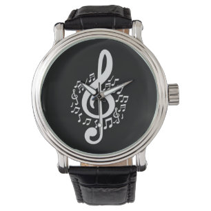 Musicien Gift Music Treble Clef Watch Horloge