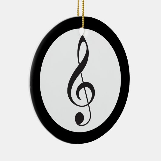 Musicien Gift Musician Treble Clef Keepomwille Keramisch Ornament (Rechts)