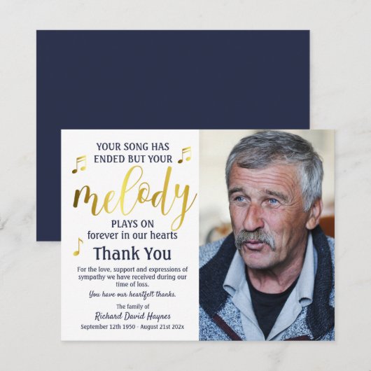 Musicien Hartelijk dank Bedankkaart (Voorkant / Achterkant)