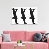 Musicien met zwarte en witte Trumpet Jazz Canvas Afdruk (Insitu (Woonkamer))