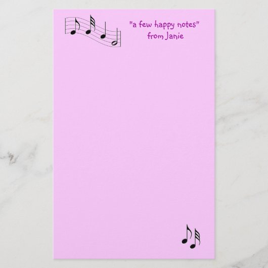MusicNote Stationery-pas aan Briefpapier (Voorkant)