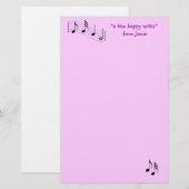 MusicNote Stationery-pas aan Briefpapier (Voorkant / Achterkant)