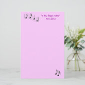 MusicNote Stationery-pas aan Briefpapier (Staand voorkant)