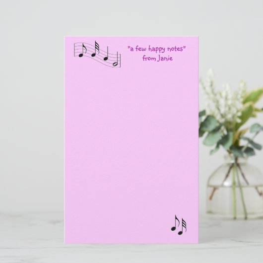 MusicNote Stationery-pas aan Briefpapier (Staand voorkant)