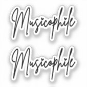 Musicofiel typering met liefdeshart vinyl afgesned sticker (Voorkant)
