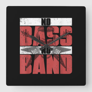 Musicus Bassige Gift Idea Bass Guitar Vierkante Klok