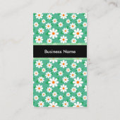Musicus Elegant Green Daisy Pattern Visitekaartje (Achterkant)