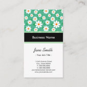 Musicus Elegant Green Daisy Pattern Visitekaartje (Voorkant)