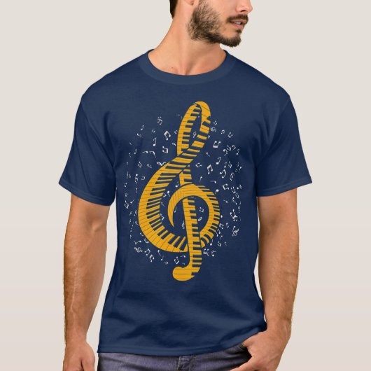 Musicus Gift Idea Muzieknoten Musical Piano T-shirt (Voorkant)