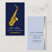 Musicus Gold Jazz Music Saxophone Instrument Visitekaartje (Voorkant / Achterkant)