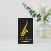 Musicus Gold Jazz Music Saxophone Instrument Visitekaartje (Staand voorkant)