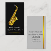 Musicus Gold Jazz Music Saxophone Instrument Visitekaartje (Voorkant / Achterkant)