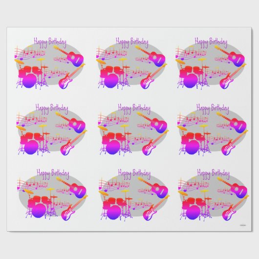 Musicus Graphic Gift Wrap Rainbow HAMbyWG Cadeaupapier (Vlak)