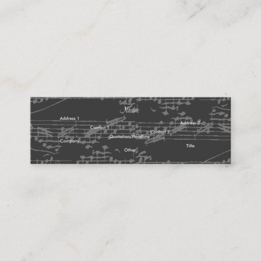 Musicus  Gray Notes Brit Guitar II Mini Visitekaartje (Voorkant)