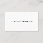 Musicus Guitar Minimalist Modern Contactkaartje (Achterkant)