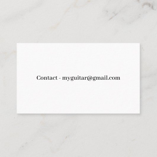 Musicus Guitar Minimalist Modern Contactkaartje (Achterkant)