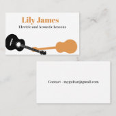 Musicus Guitar Minimalist Modern Contactkaartje (Voorkant / Achterkant)