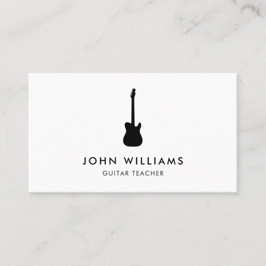 Musicus Guitar Minimalist Modern Visitekaartje (Voorkant)