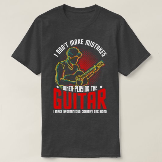 Musicus Guitarist citeert Muziek Guitar T-shirt (Design voorkant)