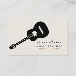 Musicus Music Teacher Guitar Instrument Gold Visitekaartje