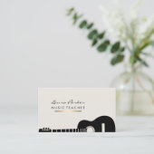 Musicus Music Teacher Guitar Instrument Gold Visitekaartje (Staand voorkant)