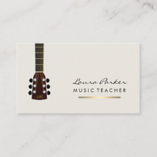 Musicus Music Teacher Guitar Instrument Gold Visitekaartje