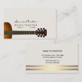 Musicus Music Teacher Guitar Instrument Gold Visitekaartje (Voorkant / Achterkant)