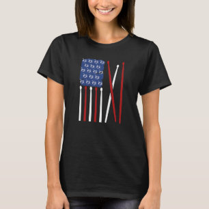 Musicus Musical Instrument patriotic US flag drum T-shirt