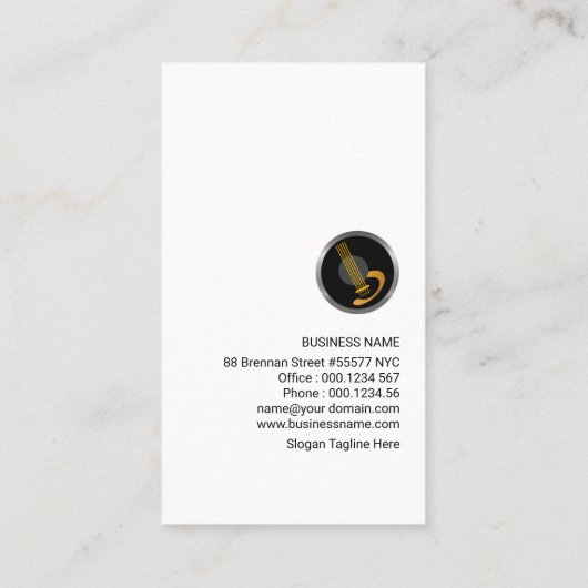 Musicus musical Notes Guitar Riff Visitekaartje (Achterkant)