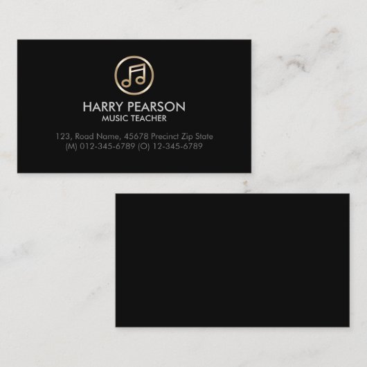 Musicus musicus muziedocent visitekaartje (Voorkant / Achterkant)