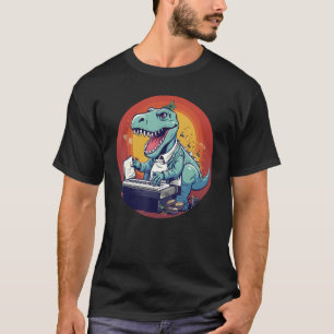 Musicus T Rex Dinosaurs voor Keyboard Music Lovers T-shirt