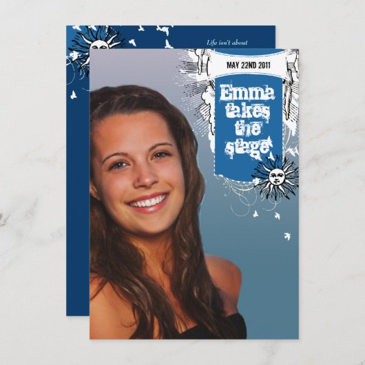 Musicus Theater Afstuderen Uitnodiging (Voorkant / Achterkant)