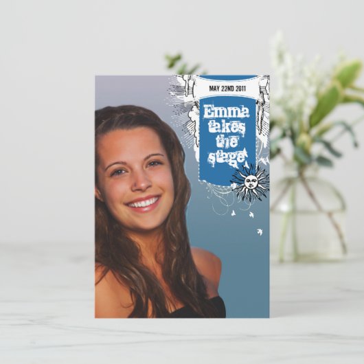 Musicus Theater Afstuderen Uitnodiging (Staand voorkant)