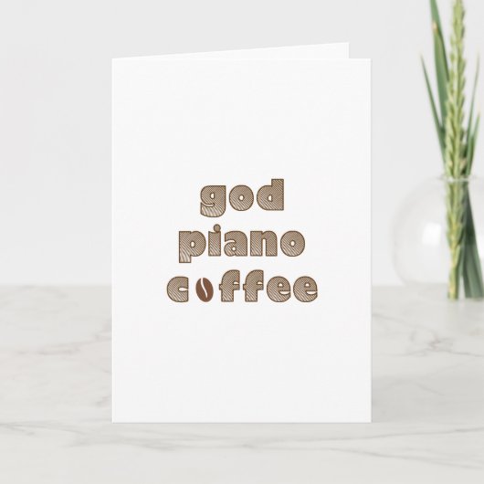 Musicus van de Koffie van de Piano van de god de Feestdagen Kaart (Voorkant)
