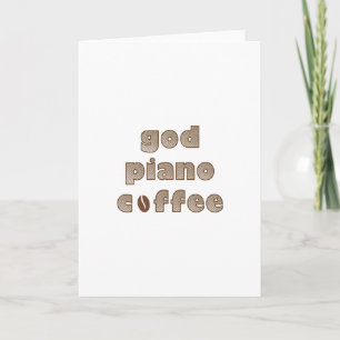 Musicus van de Koffie van de Piano van de god de Feestdagen Kaart