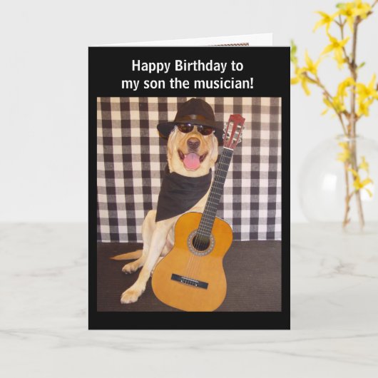 musicus verjaardag kaart (Gele Bloem)