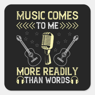 Musik - Muziek komt me meer gemakkelijk aan Vierkante Sticker