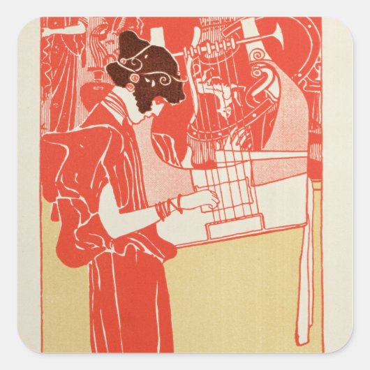 Musik Vierkante Sticker (Voorkant)